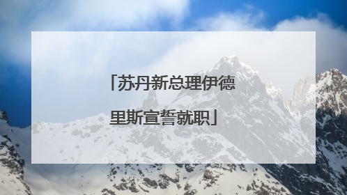 苏丹新总理伊德里斯宣誓就职
