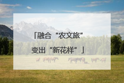 融合“农文旅” 变出“新花样”