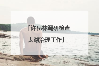 许昆林调研检查太湖治理工作