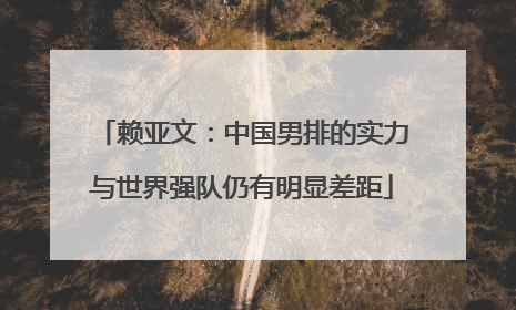 赖亚文：中国男排的实力与世界强队仍有明显差距