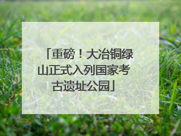 重磅！大冶铜绿山正式入列国家考古遗址公园