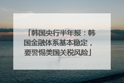 韩国央行半年报：韩国金融体系基本稳定，要警惕美国关税风险