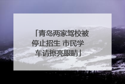 青岛两家驾校被停止招生 市民学车请擦亮眼睛