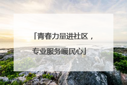 青春力量进社区，专业服务暖民心