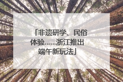 非遗研学、民俗体验……浙江推出端午新玩法