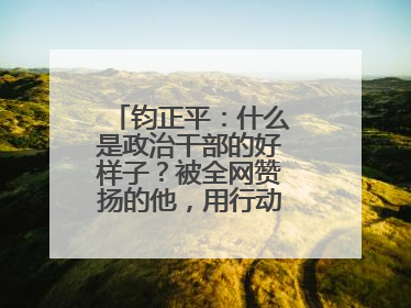 钧正平：什么是政治干部的好样子？被全网赞扬的他，用行动作出了回答
