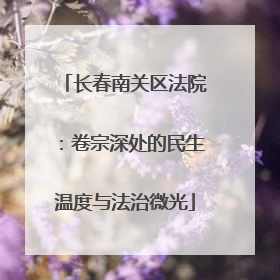 长春南关区法院：卷宗深处的民生温度与法治微光