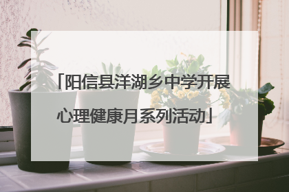 阳信县洋湖乡中学开展心理健康月系列活动