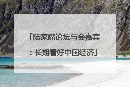 陆家嘴论坛与会嘉宾：长期看好中国经济