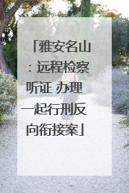 雅安名山：远程检察听证 办理一起行刑反向衔接案