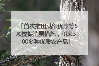 首次推出满额优惠等5项提振消费措施，引来300多种优质农产品