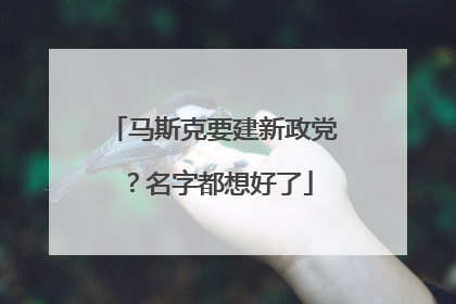 马斯克要建新政党？名字都想好了