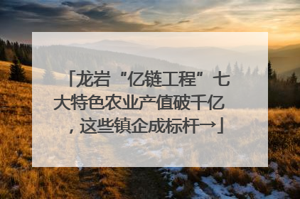 龙岩“亿链工程”七大特色农业产值破千亿，这些镇企成标杆→