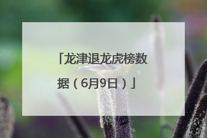 龙津退龙虎榜数据（6月9日）