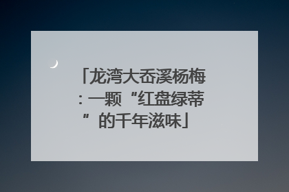 龙湾大岙溪杨梅：一颗“红盘绿蒂”的千年滋味