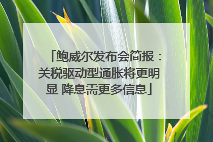 鲍威尔发布会简报：关税驱动型通胀将更明显 降息需更多信息
