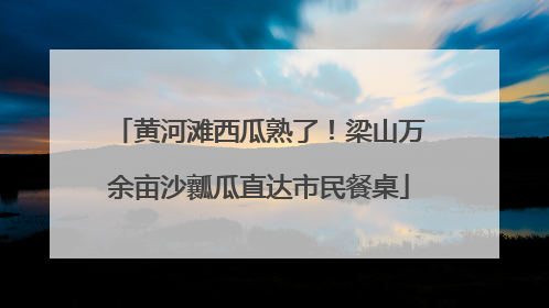 黄河滩西瓜熟了！梁山万余亩沙瓤瓜直达市民餐桌