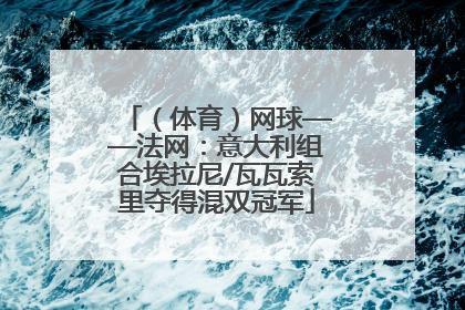 （体育）网球——法网：意大利组合埃拉尼/瓦瓦索里夺得混双冠军