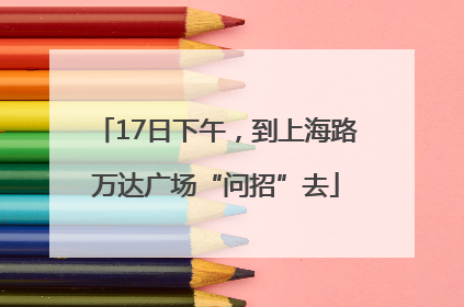17日下午，到上海路万达广场“问招”去