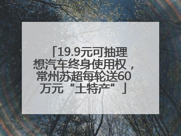 19.9元可抽理想汽车终身使用权，常州苏超每轮送60万元“土特产”