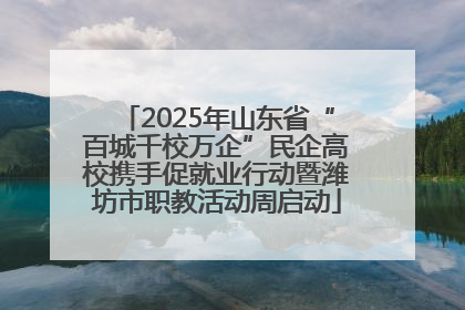 2025年山东省“百城千校万企”民企高校携手促就业行动暨潍坊市职教活动周启动