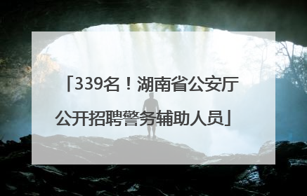339名！湖南省公安厅公开招聘警务辅助人员