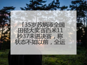 35岁苏炳添全国田径大奖赛百米11秒37未进决赛，称状态不如以前，全运会争取上替补