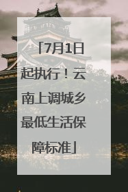 7月1日起执行！云南上调城乡最低生活保障标准