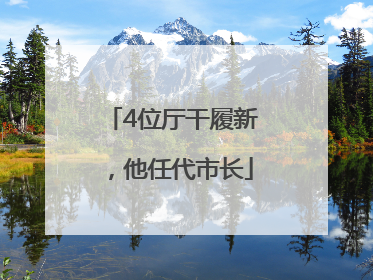 4位厅干履新，他任代市长