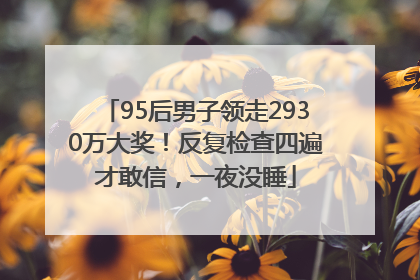 95后男子领走2930万大奖！反复检查四遍才敢信，一夜没睡