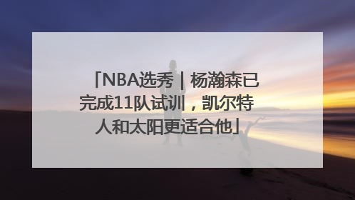 NBA选秀｜杨瀚森已完成11队试训，凯尔特人和太阳更适合他