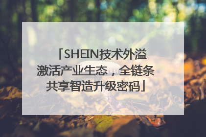 SHEIN技术外溢激活产业生态，全链条共享智造升级密码